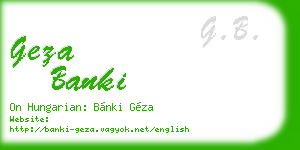 geza banki business card
