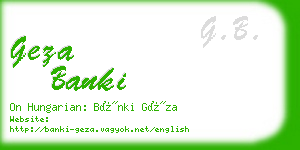 geza banki business card